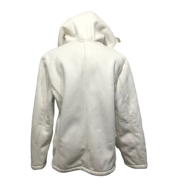 New York & Company Fur Hood Jacket Large Cream Polyester Acrylic blend - Picture 5 of 9